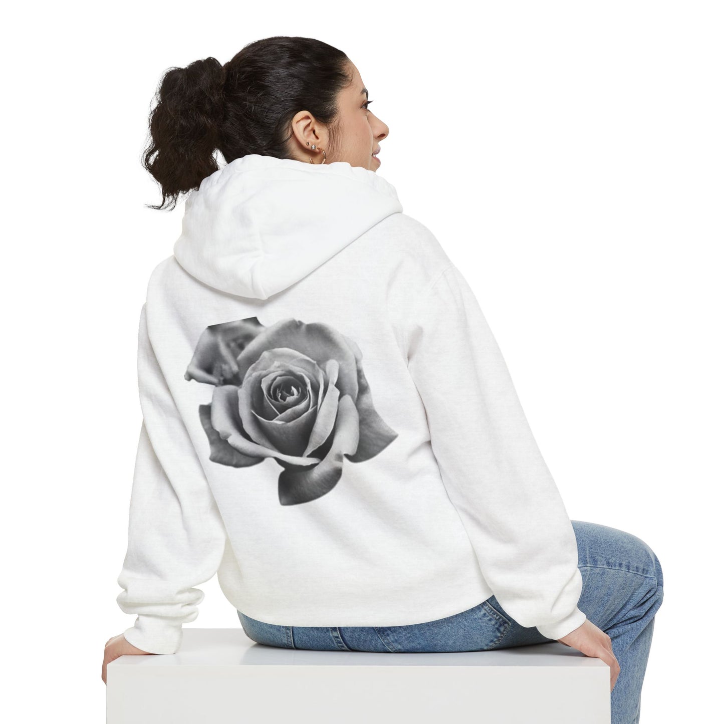 BLANC ON BLACK CLEAR ROSE HOODIE